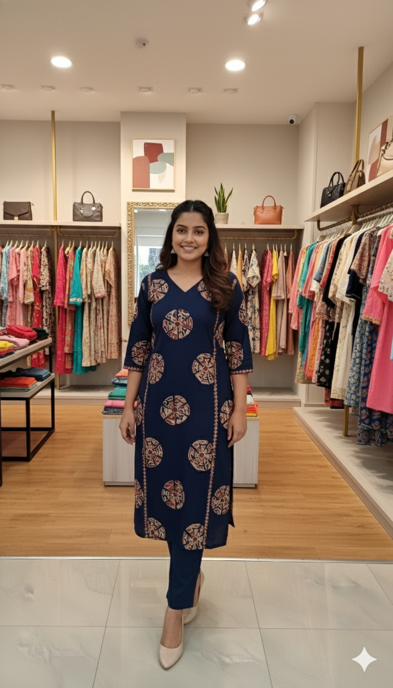 A-Line Kurta Set with Palazzo - Image 4