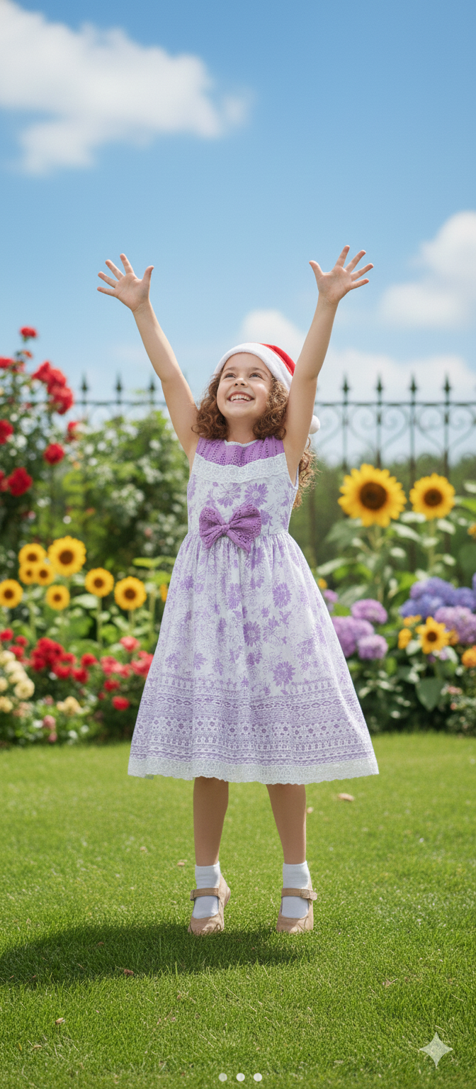 Girls Hakoba Cotton Dress – Floral Summer Wear for Kids - Image 4