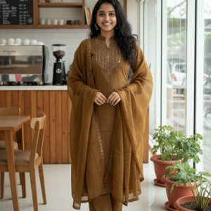 Crepe Salwar Suit with Dupatta
