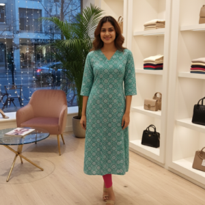 Floral Printed A-Line Kurti